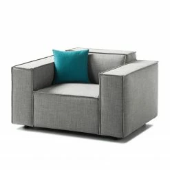 Fauteuil Kinx Tissu - Tissu Milan : Gris clair
