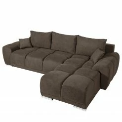 Fredriks Canapé d'angle Westwell (convertible) - Microfibre Bobil: Marron gris