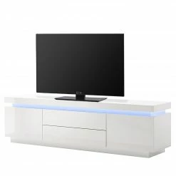 Fredriks Meuble TV Emblaze II - avec éclairage - Blanc brillant