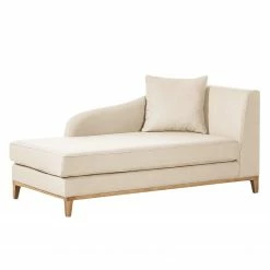 Jack & Alice Méridienne Blomma - Beige - Accoudoir monté à droite (vu de face) - Chêne