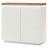 Fredriks Commode Roble III - éclairage inclus - Blanc mat / Placage en chêne sauvage massif