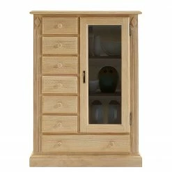 Ridgevalley Armoire vitrine Breddin I - Pin massif - Sans éclairage
