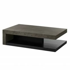 Temahome Table basse Detroit - Imitation béton / Noir mat