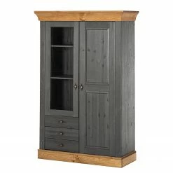 Maison Belfort Armoire vitrine Bergen - Epicéa gris / Epicéa lessivé