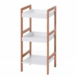 Zeller Etagère Alvin I - Bambou / blanc - Vernis