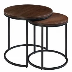 Ars manufacti Tables d’appoint Marias (lot de 2) - Noyer / Noir
