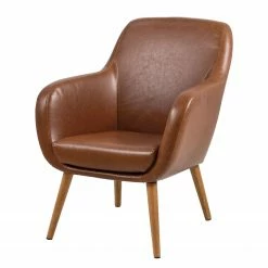 Mørteens Fauteuil Livengood - Imitation cuir - Marron