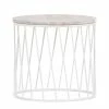 Norrwood Table d'appoint Gabiarra III - Acacia massif / Fer - Manguier clair / Blanc