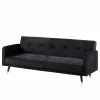 Jack & Alice Canapé convertible Daru I - Velours - Noir