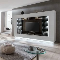 Fredriks Ensemble meubles TV Bylas (4 éléments) - Blanc brillant