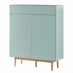 Mørteens Meuble à chaussures Lindholm II - Partiellement en chêne massif - Vert menthe