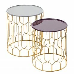 Kayoom Bouts de canapé Timba (lot de 2) - Fer - Aubergine