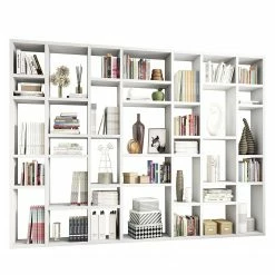 Loftscape Bibliothèque Emporior IV - Blanc brillant - Largeur : 295 cm