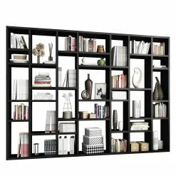 Loftscape Bibliothèque Emporior IV - Imitation chêne marron-noir - Largeur : 295 cm