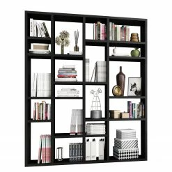 Loftscape Bibliothèque Emporior IV - Imitation chêne marron-noir - Largeur : 179 cm