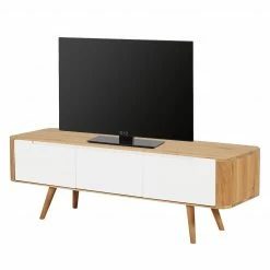Studio Copenhagen Meuble TV Loca V - Partiellement en chêne sauvage massif - Chêne sauvage - Largeur : 135 cm - Profondeur : 42 cm