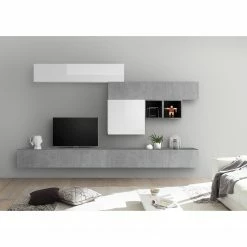 LC Spa Ensemble meubles TV Infinity IV (7 él.) - Blanc / Imitation béton