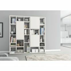 Loftscape Bibliothèque Emporior VII - Blanc crème - Largeur : 214 cm