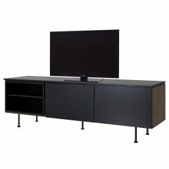 Tenzo Meuble TV Plain I - Noir / Imitation noyer
