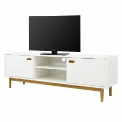 Tenzo Buffet bas Svea I - Blanc / Imitation chêne