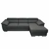 Fredriks Canapé d’angle Swain - Tissu - Anthracite - Méridienne courte à droite (vue de face) - Sans fonction