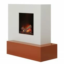 Loftscape Cheminée électrique Casablanca - Blanc / Ambre jaune