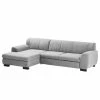 Loftscape Canapé d’angle Lefroy II - Tissu - Granit - Méridienne courte à gauche (vue de face) - Sans fonction