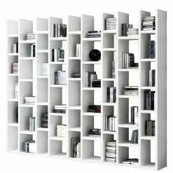 Loftscape Bibliothèque Emporior II - Blanc brillant - Largeur : 272 cm