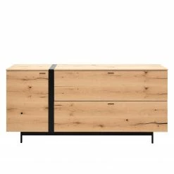 GWINNER Buffet Style - Placage en bois véritable / Métal - Chêne / Anthracite