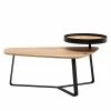 GWINNER Table basse Style II - Placage en bois véritable / Métal - Chêne / Anthracite
