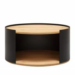 GWINNER Table basse Style I - Placage en bois véritable / Métal - Chêne / Anthracite