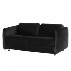 Norrwood Canapé convertible Kayla I - Velours - Velours Ravi: Noir