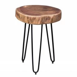 Naturoo Bout de canapé Culpeper - Acacia massif / Métal - Acacia / Noir