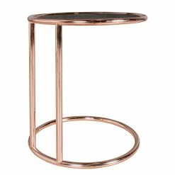 Jack & Alice Bout de canapé Evart - Verre / Métal - Noir / Cuivre