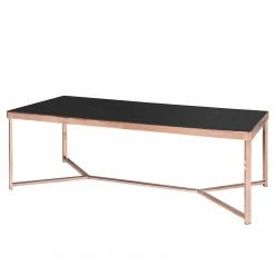 Jack & Alice Table basse Southlake - Verre / Métal - Noir / Cuivre