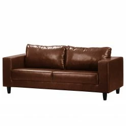 Ars manufacti Canapé Bexwell I (3 places) - Imitation cuir - Cuir synthétique Maija: Marron chocolat