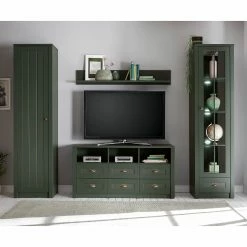 Ridgevalley Meubles TV muraux Beauville II ( 4 él.) - Vert mousse / Doré