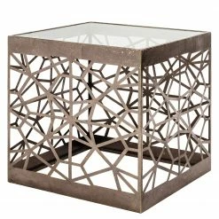 Red Living Bout de canapé Lindsfors I - Verre / Acier - Bronze vieilli