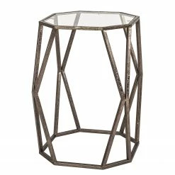 Red Living Bout de canapé Lindsfors III - Verre / Acier - Bronze vieilli