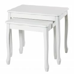 Ridgevalley Bouts de canapé Lysekil (lot de 2) - Partiellement en pin massif - Blanc