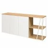 Temahome Buffet Albi - Placage en bois véritable - Chêne / Blanc