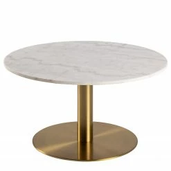 Loftscape Table basse Richfield - Marbre / Métal - Marbre blanc - Laiton