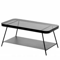 Norrwood Table basse Kisko - Verre / Métal - Gris / Noir
