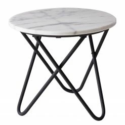 Studio Copenhagen Table basse Menou I - Marbre / Métal - Marbre blanche/ Noir