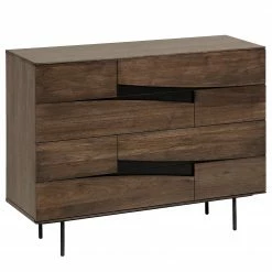 Red Living Commode Kluuvi I - Placage en bois véritable - Noyer / Noir