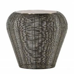 Jack & Alice Bout de canapé Crossett III - Aluminium / Fer / Laiton vieilli / Noir