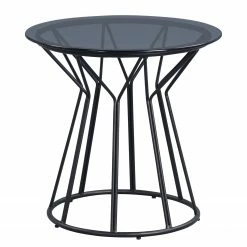 Loftscape Bout de canapé Brickell - Verre / Métal - Gris / Noir