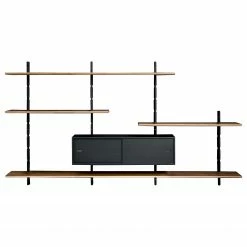 Studio Copenhagen Étagère murale Lautaro XII - Partiellement en chêne massif - Chêne Noir / Noyer