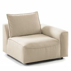 Studio Copenhagen Fauteuil Buckley I - Tissu Saia: Beige - Accoudoir monté à droite (vu de face)