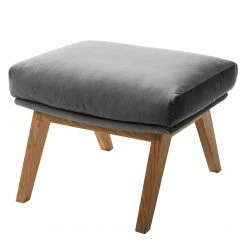 Studio Copenhagen Repose-pieds Marols - Velours Shyla: Gris - Chêne clair